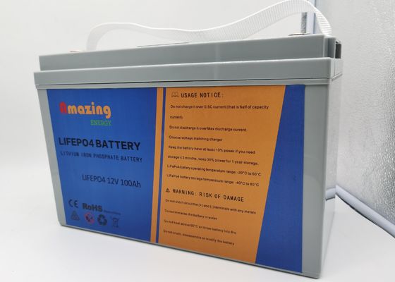 Bateria recarregável solar de bateria 12.8V 100Ah Lifepo4 de MSDS 1280WH Lifepo4