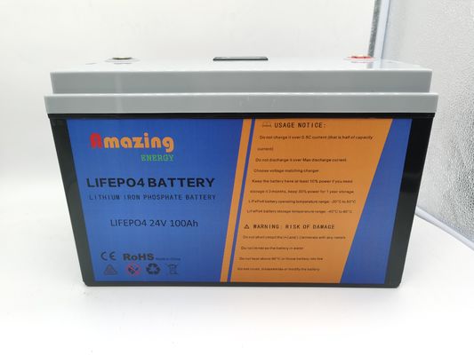 Bateria Lifepo4 24V 100Ah recarregável do barco do rv para o carrinho de golfe