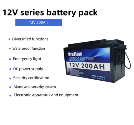 Ciclo profundo 12v 200ah Bateria de íons de lítio Bateria de íons de lítio 12v Substitua o ácido de chumbo